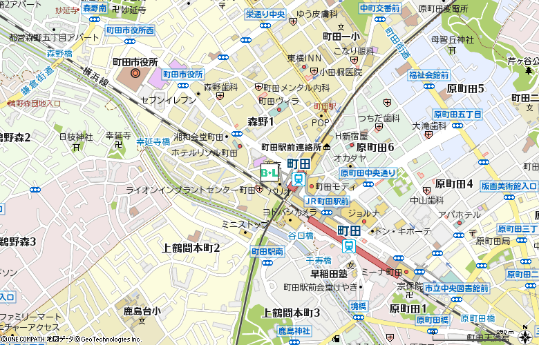 和真メガネ町田店付近の地図